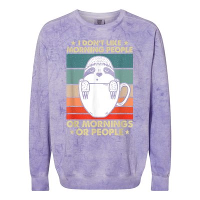 I Hate Morning People And Mornings And People Colorblast Crewneck Sweatshirt