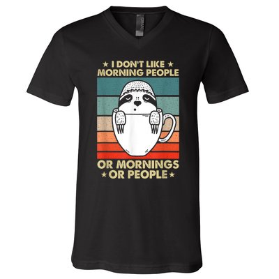 I Hate Morning People And Mornings And People V-Neck T-Shirt