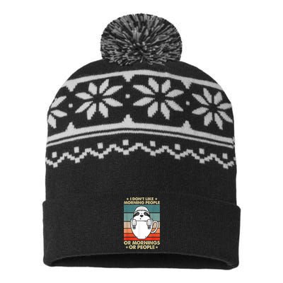 I Hate Morning People And Mornings And People USA-Made Snowflake Beanie