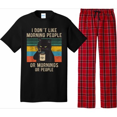 I Hate Morning People And Mornings And People Coffee Cat Pajama Set