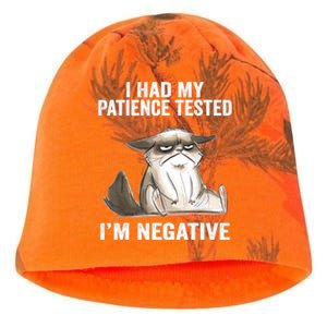 I Had My Patience Tested I'm Negative Cat Funny sarcasm Kati - Camo Knit Beanie