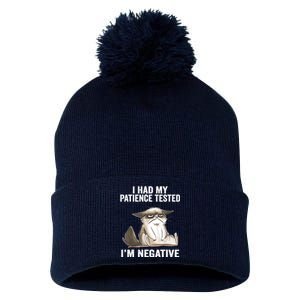 I Had My Patience Tested I'm Negative Cat Funny sarcasm Pom Pom 12in Knit Beanie