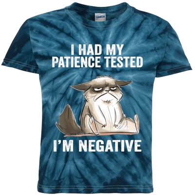 I Had My Patience Tested I'm Negative Cat Funny sarcasm Kids Tie-Dye T-Shirt