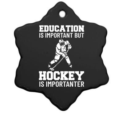 Ice Hockey Meaningful Gift Ceramic Star Ornament