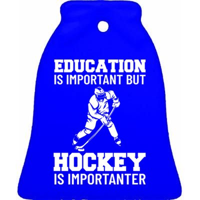 Ice Hockey Meaningful Gift Ceramic Bell Ornament