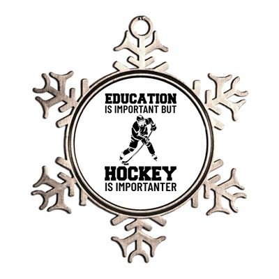 Ice Hockey Meaningful Gift Metallic Star Ornament