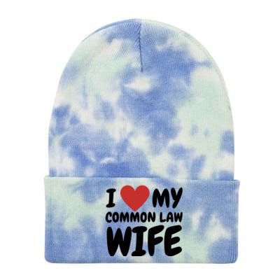 I Heart My Common Law Wife Tie Dye 12in Knit Beanie