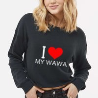 I Heart My W.A.W.A Cropped Pullover Crew