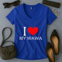 I Heart My W.A.W.A Women's V-Neck T-Shirt