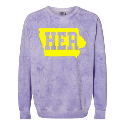 Iowa Her Map Colorblast Crewneck Sweatshirt