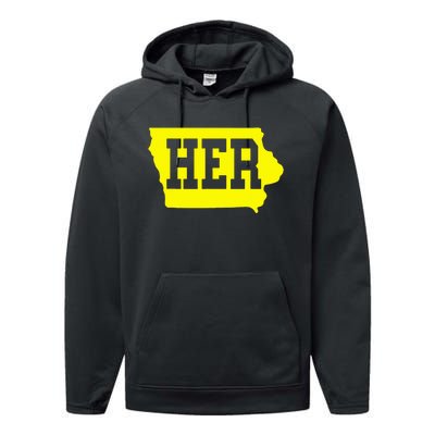 Iowa Her Map Performance Fleece Hoodie