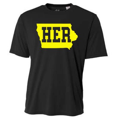 Iowa Her Map Cooling Performance Crew T-Shirt