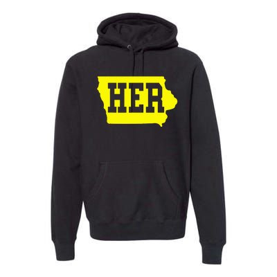 Iowa Her Map Premium Hoodie