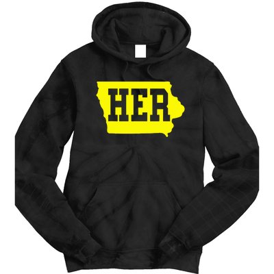 Iowa Her Map Tie Dye Hoodie