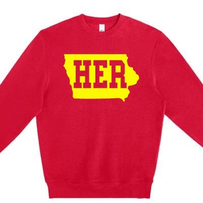 Iowa Her Map Premium Crewneck Sweatshirt