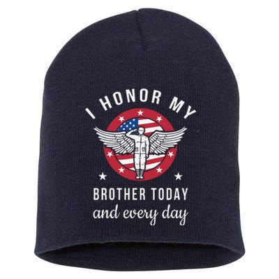 I Honor My Brother Today Angel Solider Memorial Day Flag Short Acrylic Beanie