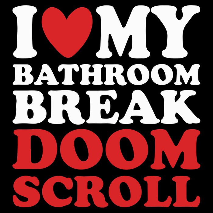 I Heart My Bathroom Break Doom Scroll Drawstring Bag
