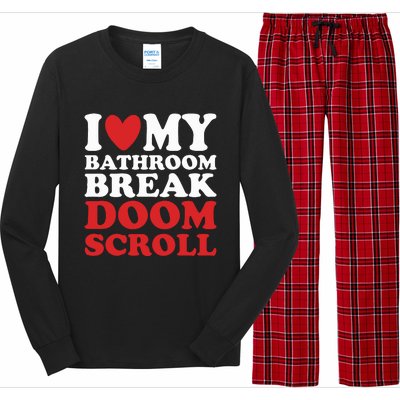 I Heart My Bathroom Break Doom Scroll Long Sleeve Pajama Set