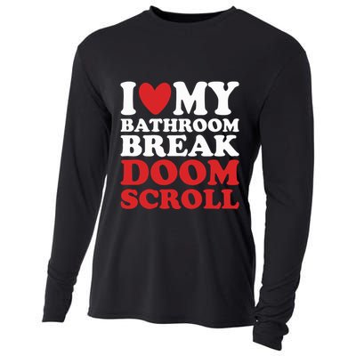 I Heart My Bathroom Break Doom Scroll Cooling Performance Long Sleeve Crew