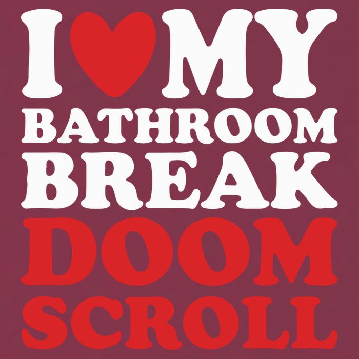 I Heart My Bathroom Break Doom Scroll 16oz Travel Tumbler