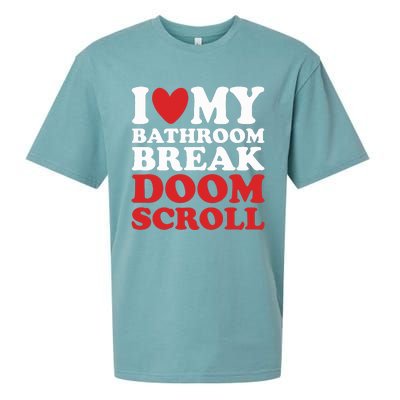 I Heart My Bathroom Break Doom Scroll Sueded Cloud Jersey T-Shirt