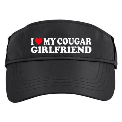 I Heart My Cougar Girlfriend GF I Love My Cougare Adult Drive Performance Visor
