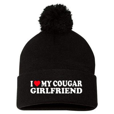 I Heart My Cougar Girlfriend GF I Love My Cougare Pom Pom 12in Knit Beanie