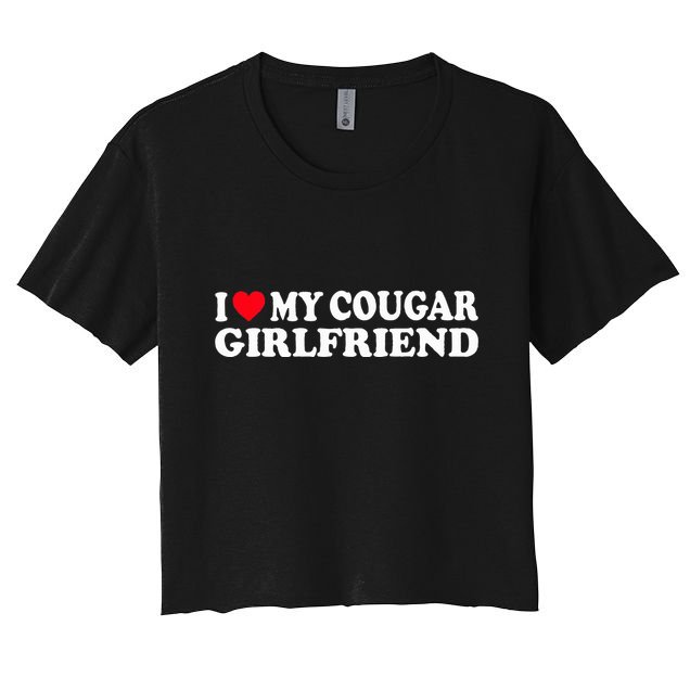 I Heart My Cougar Girlfriend GF I Love My Cougare Crop Top
