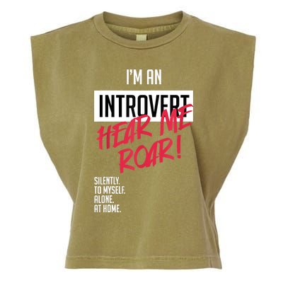 Introvert Hear Me Roar Silently Introverted Garment-Dyed Women's Muscle Tee