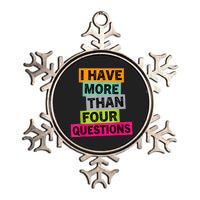 I Have More Than Four Questions Funny Happy Passover Metallic Star Ornament