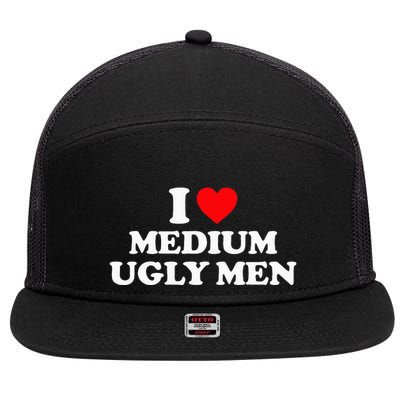 I Heart Medium Ugly 7 Panel Mesh Trucker Snapback Hat