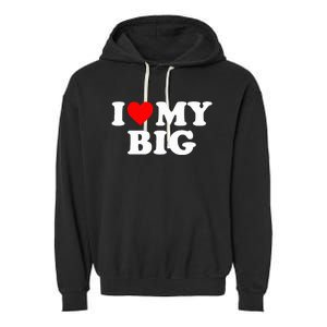 I Heart My Big Love Matching Little Big Sorority  Garment-Dyed Fleece Hoodie