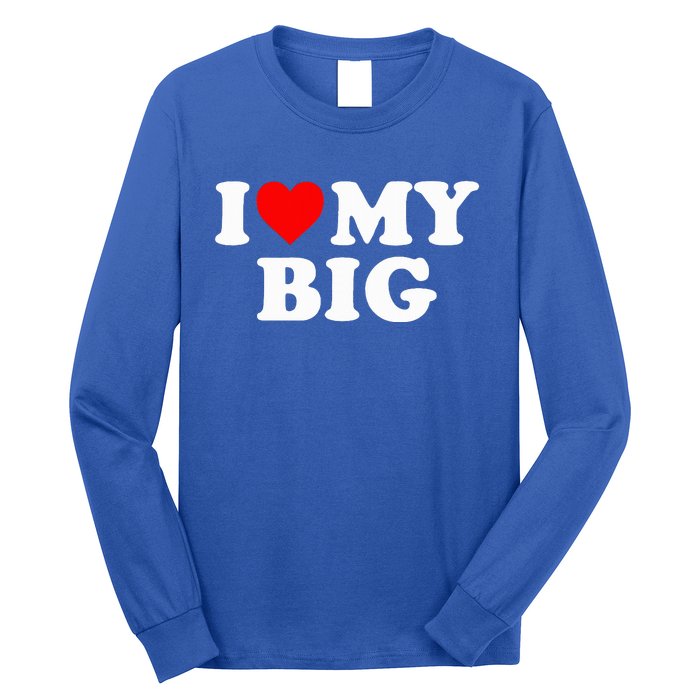 I Heart My Big Love Matching Little Big Sorority  Long Sleeve Shirt