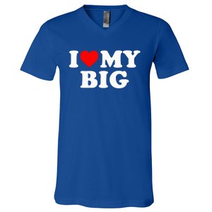 I Heart My Big Love Matching Little Big Sorority  V-Neck T-Shirt