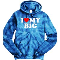 I Heart My Big Love Matching Little Big Sorority  Tie Dye Hoodie