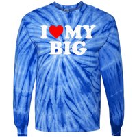 I Heart My Big Love Matching Little Big Sorority  Tie-Dye Long Sleeve Shirt