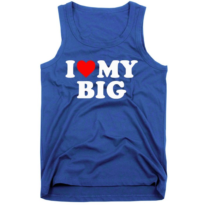 I Heart My Big Love Matching Little Big Sorority  Tank Top