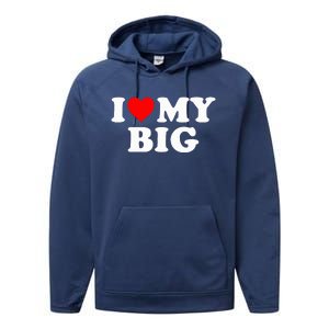 I Heart My Big Love Matching Little Big Sorority  Performance Fleece Hoodie