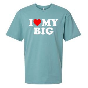 I Heart My Big Love Matching Little Big Sorority  Sueded Cloud Jersey T-Shirt