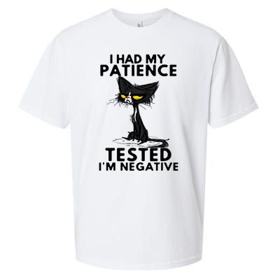 I Had My Patience Tested IM Negative Funny Black Cat Sueded Cloud Jersey T-Shirt