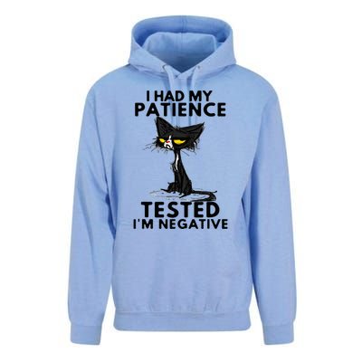 I Had My Patience Tested IM Negative Funny Black Cat Unisex Surf Hoodie