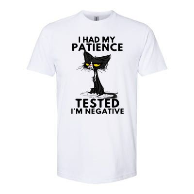 I Had My Patience Tested IM Negative Funny Black Cat Softstyle CVC T-Shirt