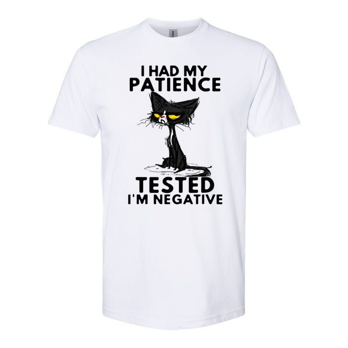 I Had My Patience Tested IM Negative Funny Black Cat Softstyle CVC T-Shirt