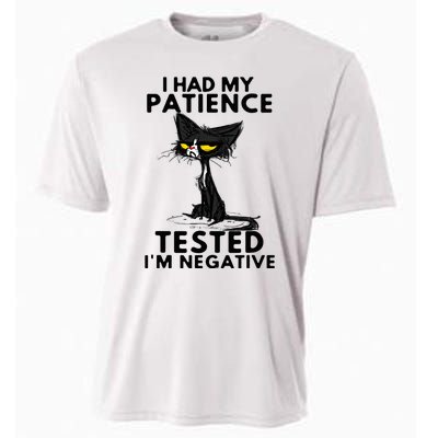 I Had My Patience Tested IM Negative Funny Black Cat Cooling Performance Crew T-Shirt