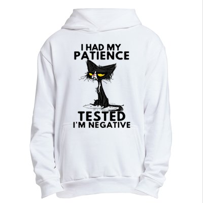 I Had My Patience Tested IM Negative Funny Black Cat Urban Pullover Hoodie