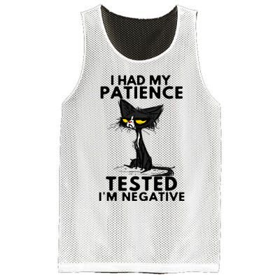 I Had My Patience Tested IM Negative Funny Black Cat Mesh Reversible Basketball Jersey Tank