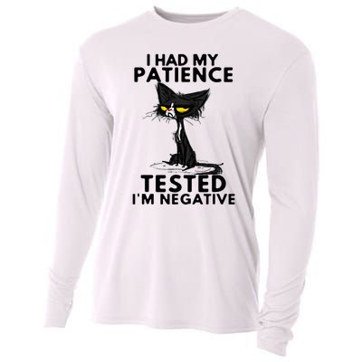 I Had My Patience Tested IM Negative Funny Black Cat Cooling Performance Long Sleeve Crew