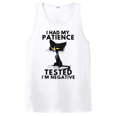 I Had My Patience Tested IM Negative Funny Black Cat PosiCharge Competitor Tank