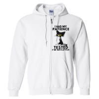 I Had My Patience Tested IM Negative Funny Black Cat Full Zip Hoodie