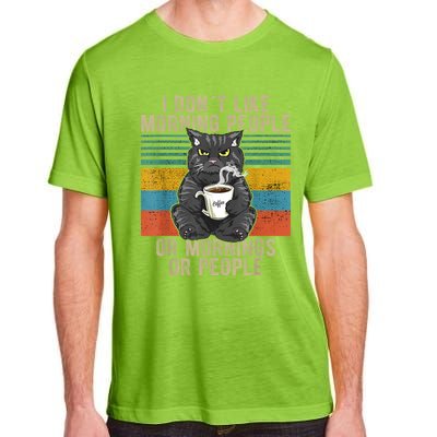 I Hate Morning People And Mornings And People Coffee Cat Adult ChromaSoft Performance T-Shirt